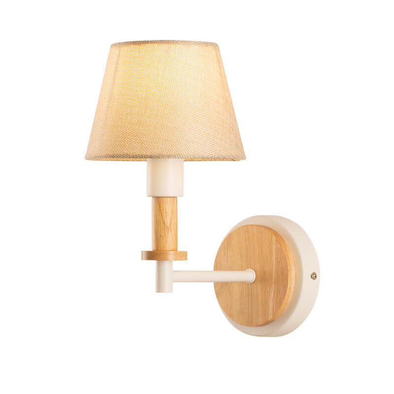 Modern Nordic Wooden Tubular 1-Light Wall Sconce Lamp