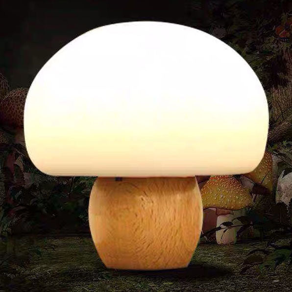 Lampe de Table Lumière de Nuit en Silicone en Forme de Bûche Changeant de Couleur avec Champignon Créatif Moderne 