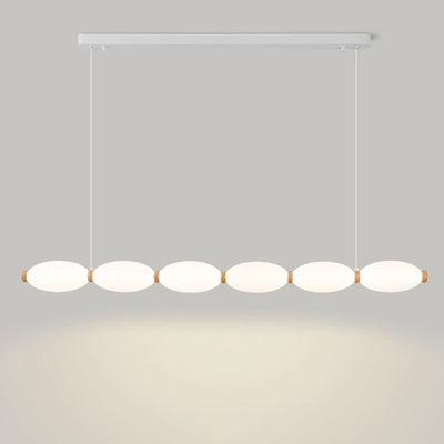 Traditional Japanese Pearl Chain Magic Bean PE Shade LED Island Light Chandelier For Dining Room