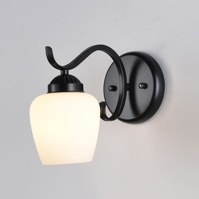 Contemporary Retro Rustic Iron Glass 1-Light Wall Sconce Lamp