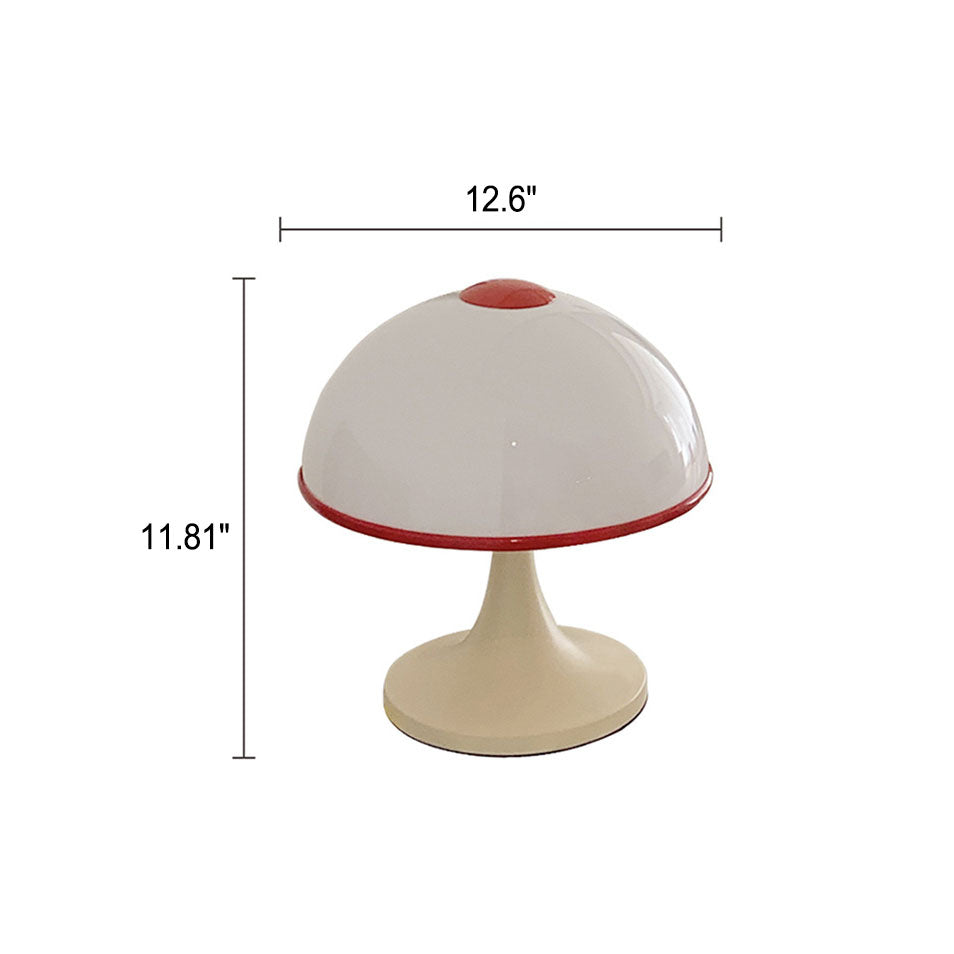 Lampe de Table Moderne en Métal et Champignon Crème à 1 Lumière 