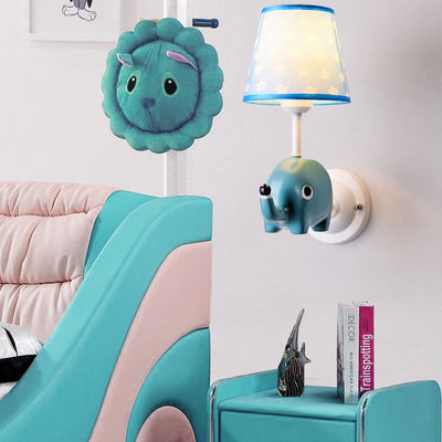 Cartoon Creative Fabric Resin 1-Light Wall Sconce Lamp