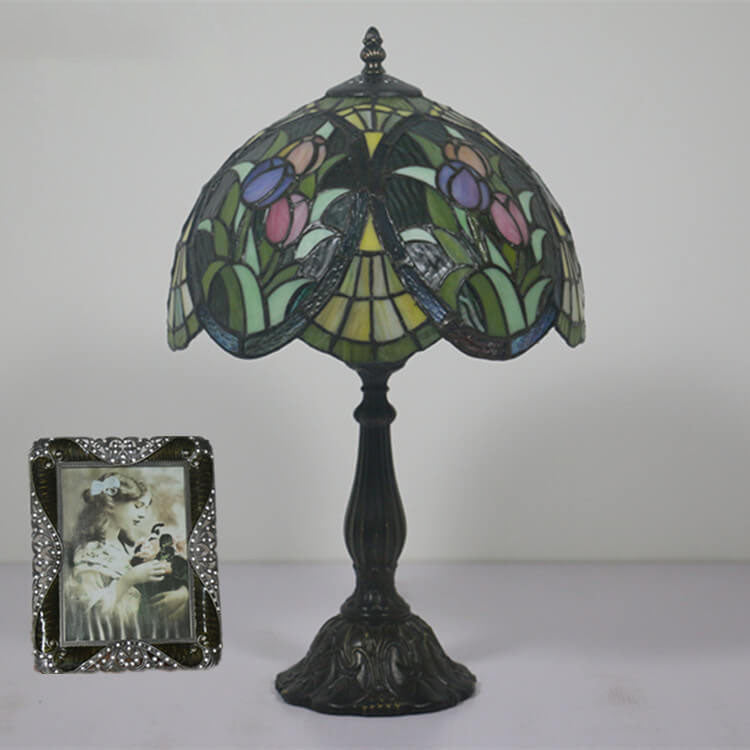 Tiffany Rustikale Buntglas 1-Licht Tischlampe 