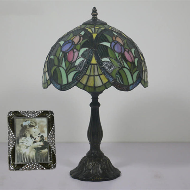 Tiffany Rustikale Buntglas 1-Licht Tischlampe 
