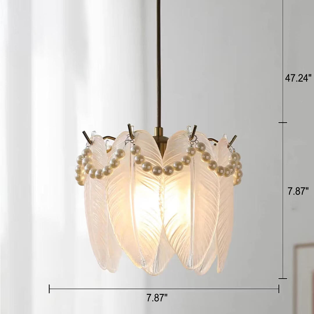 French Light Luxury Hardware Lampe suspendue à 1 lumière en verre 
