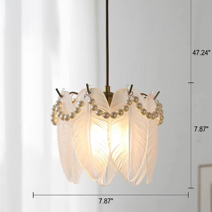 French Light Luxury Hardware Lampe suspendue à 1 lumière en verre 