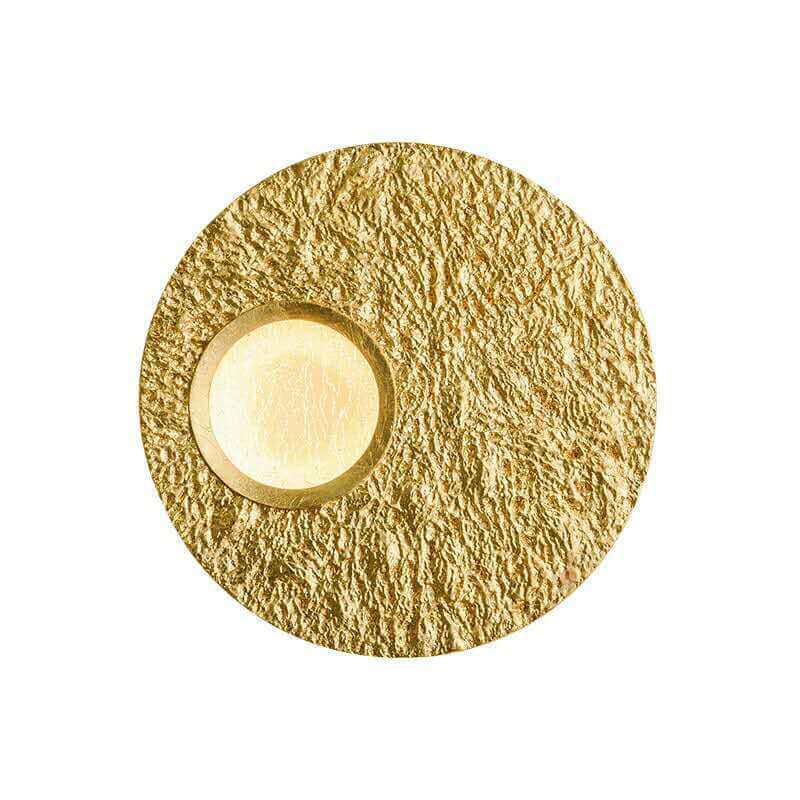 مصباح حائط LED بإطار دائري من الراتنج مع رقائق ذهبية من نورديك كرياتيف 