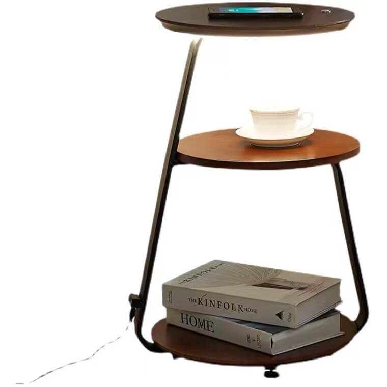 Modern Minimalist Column Storage Shelf Wireless Charging LED One Floor Lamp