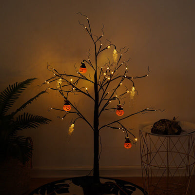 Halloween Pumpkin Skeleton Tree Light LED Simulation Tree Decoration Light