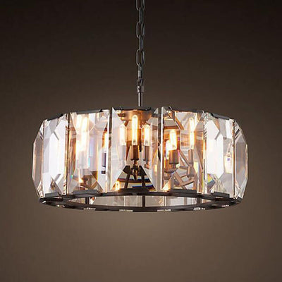 Vintage Crystal Creative Round Iron Design 8 - Light Chandelier