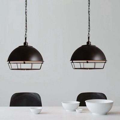 Industrial Vintage Pot Lid Mesh Iron 1-Light Pendant Light