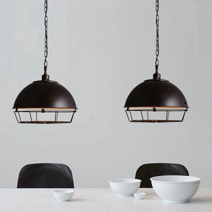 Industrial Vintage Pot Lid Mesh Iron 1-Light Pendant Light