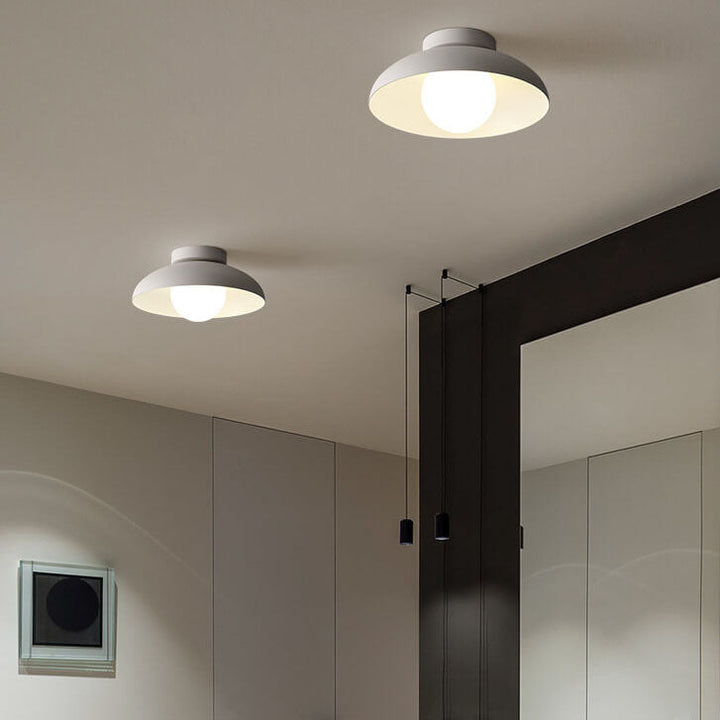 Zeitgenössische nordische Wabi-Sabi Halbdeckenleuchte aus Eisen und Glas mit 1 Flamme für das Wohnzimmer 