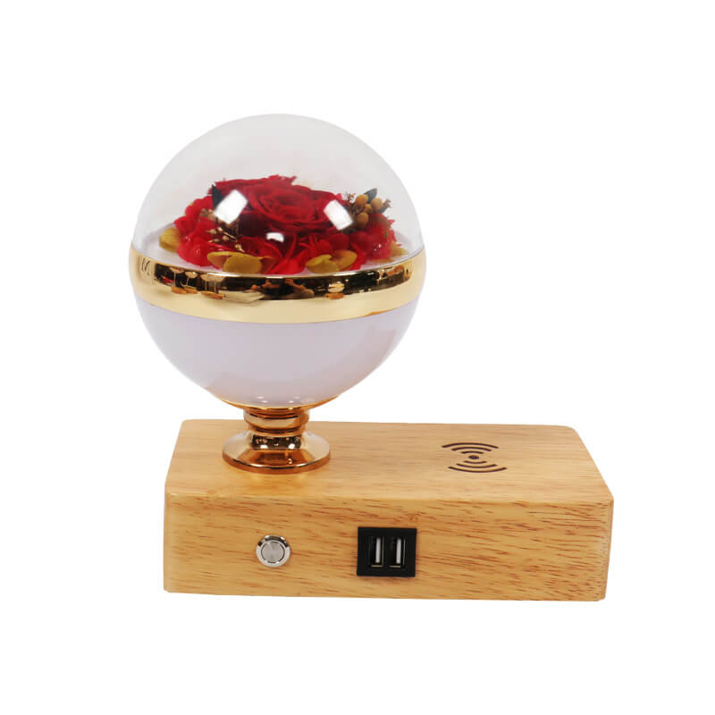 Creative Permanent Flower Night Light Smart Bluetooth Lautsprecher LED Wireless wiederaufladbare Tischlampe 