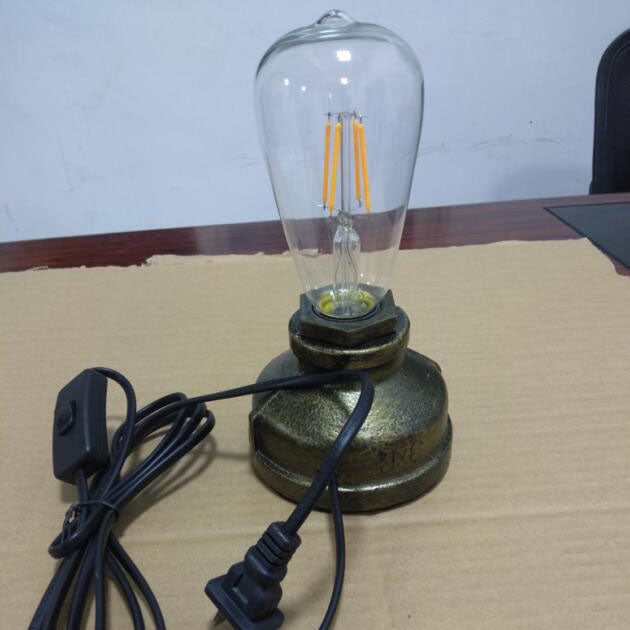 Zeitgenössische industrielle Steampunk runde Glas 1-Licht Tischlampe für Unterhaltungsraum 