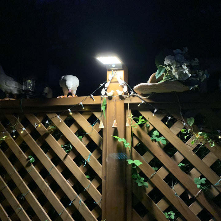 Aplique de pared exterior solar LED cuadrado minimalista moderno de ABS con sensor e impermeable, para patio exterior 