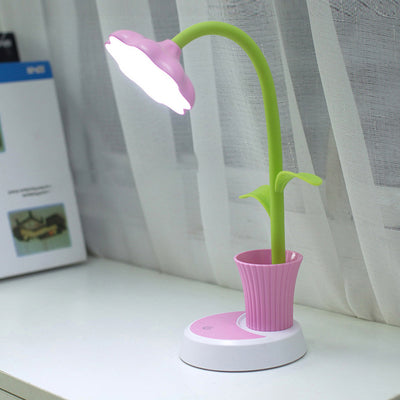 Creative Sun Flower Pen Holder Design LED Table Lamp