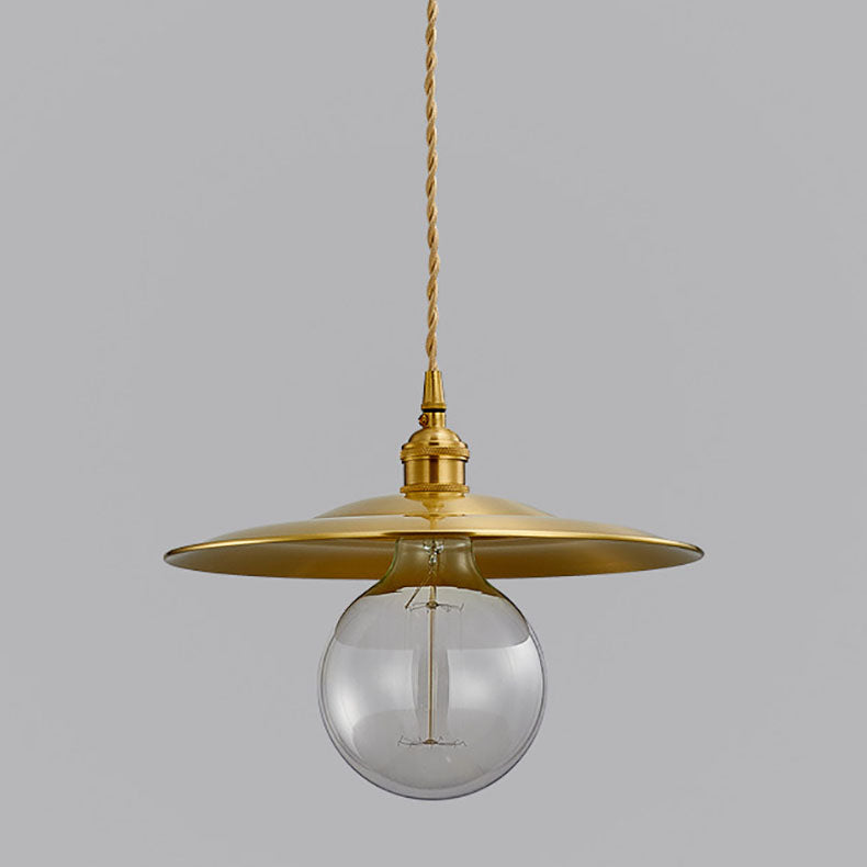 Contemporary Scandinavian Orb All Copper Glass 1-Light Pendant Light For Living Room