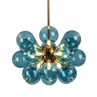 Nordic Colorful Bubble Stained Glass 15-Light Chandelier