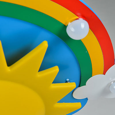 Modern Creative Rainbow Sun Children's LED Flush Mount Lighting