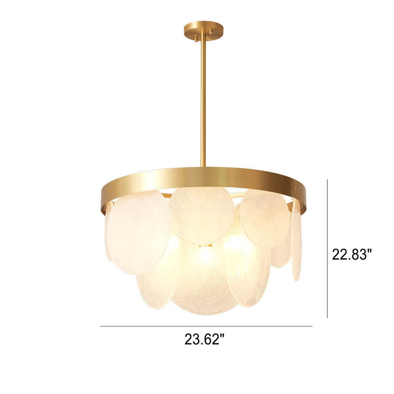 Modern Light Luxury All-copper Glass 3-Light Island Light Chandelier