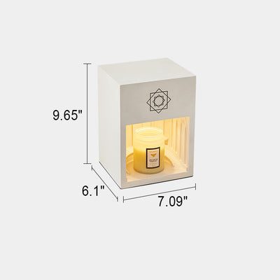 Moderne, minimalistische, quadratische Harz-Tischlampe mit 1 Licht und schmelzendem Wachs