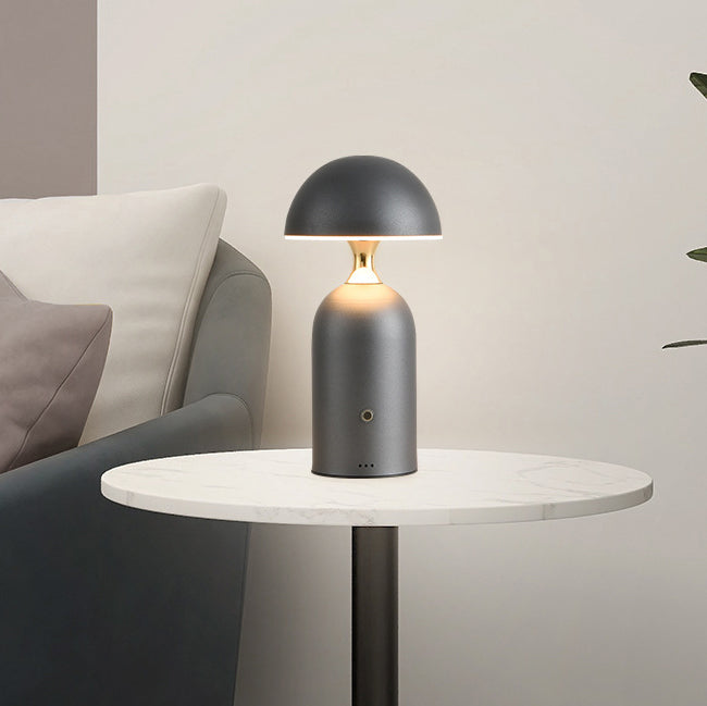 Modern Simplicity Hardware Semi-Circular Shade Column Base USB LED Table Lamp For Home Office