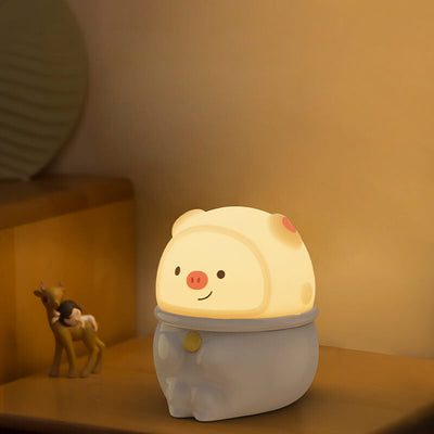 Lampe de Table LED USB Panda Cochon en Silicone Créatif Dessin Animé 