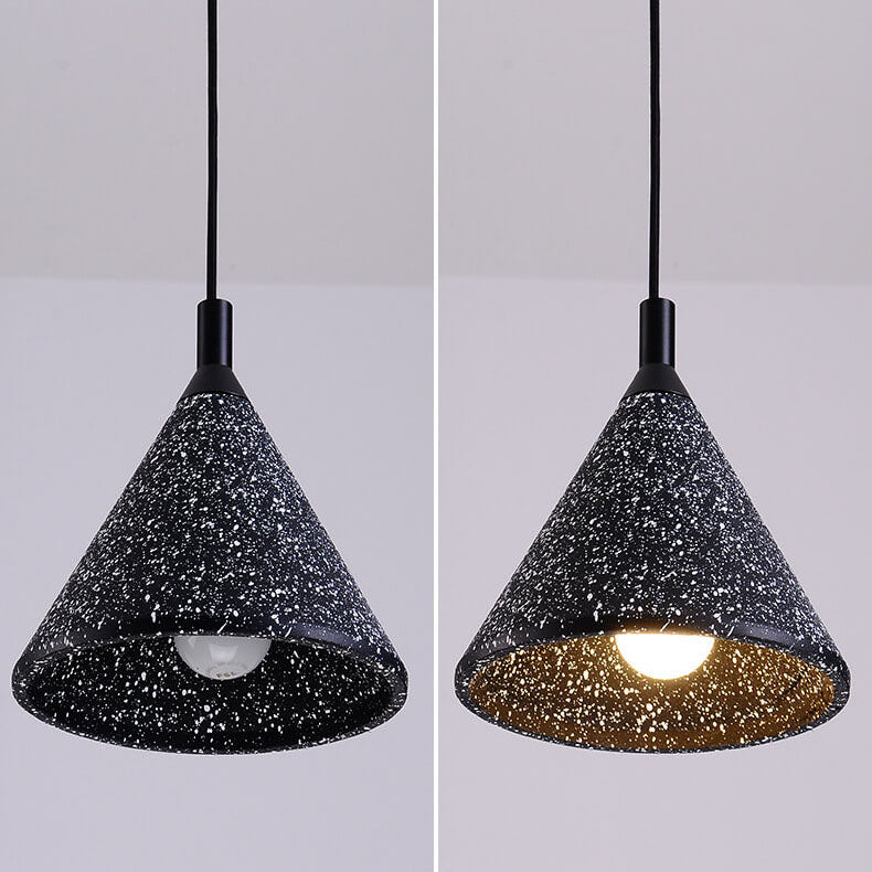 Moderne Einfachheit Kegelförmige Terrazzo 1-Licht Pendelleuchte für das Esszimmer 