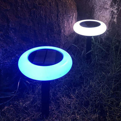 Simple 7 Color Round Plum Blossom LED Outdoor Garden Landscape Light