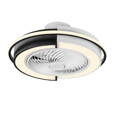 Modern Creative Round LED Semi-Flush Mount Ceiling Fan Light