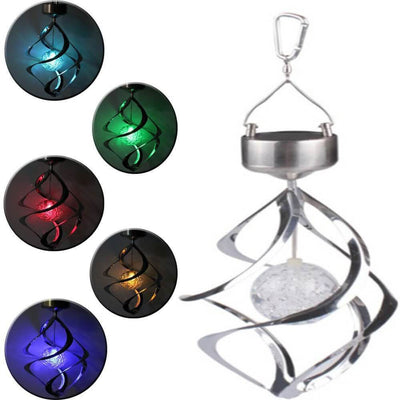 Modern Outdoor Solar Colorful Wind Turn Light LED Outdoor Pendant Light