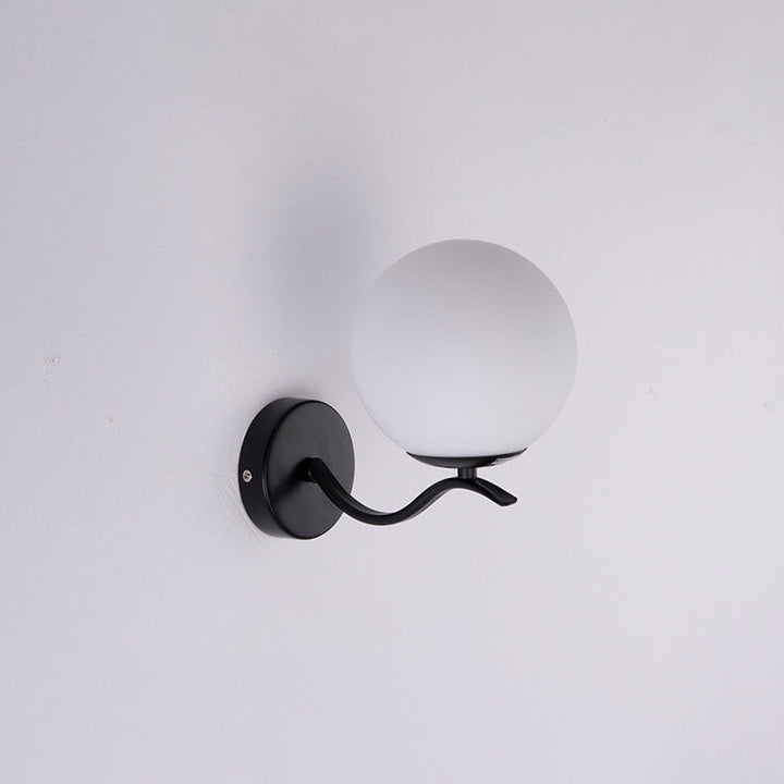 Lámpara de Aplique de Pared de 1 Luz con Pantalla Esférica de Vidrio y Soporte de Hierro de Lujo 