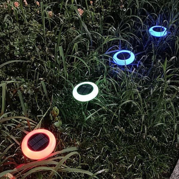 Simple 7 Color Round Plum Blossom LED Outdoor Garden Landscape Light