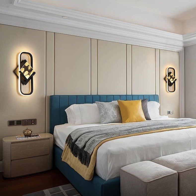 Moderne minimalistische rechteckige quadratische Aluminium-Acryl-LED-Wandleuchte für das Wohnzimmer 