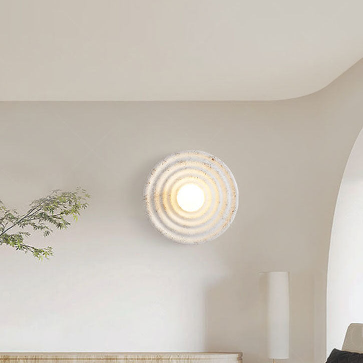 Lámpara Aplique de Pared de 1 Luz Redonda de Resina Minimalista Moderna 