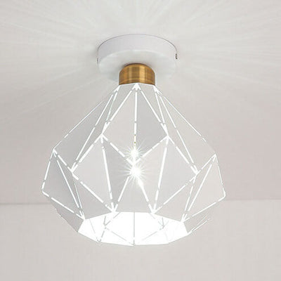 Modern Creative Diamond Dome 1-Light Macaron Semi-Flush Mount Ceiling Light