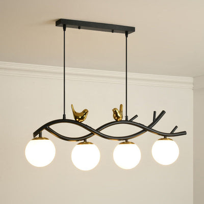 Simple Nordic Creative Bird Design 4-Light Chandelier