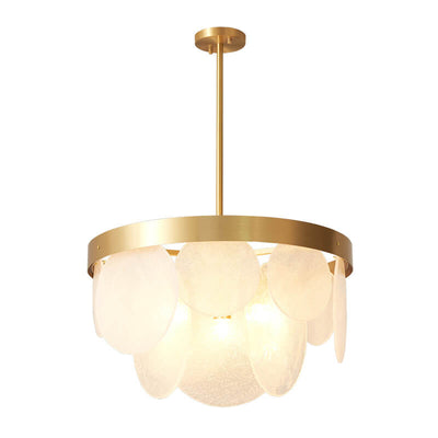 Modern Light Luxury All-Kupfer-Glas-3-Licht-Insel-Licht-Kronleuchter