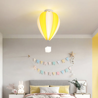 Cartoon Creative PE Hot Air Balloon LED Semi-Flush Mount Ceiling Light