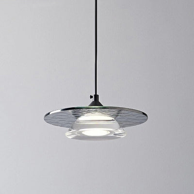 Modern Minimalist Tapered Disc Aluminum Acrylic Glass LED Pendant Light
