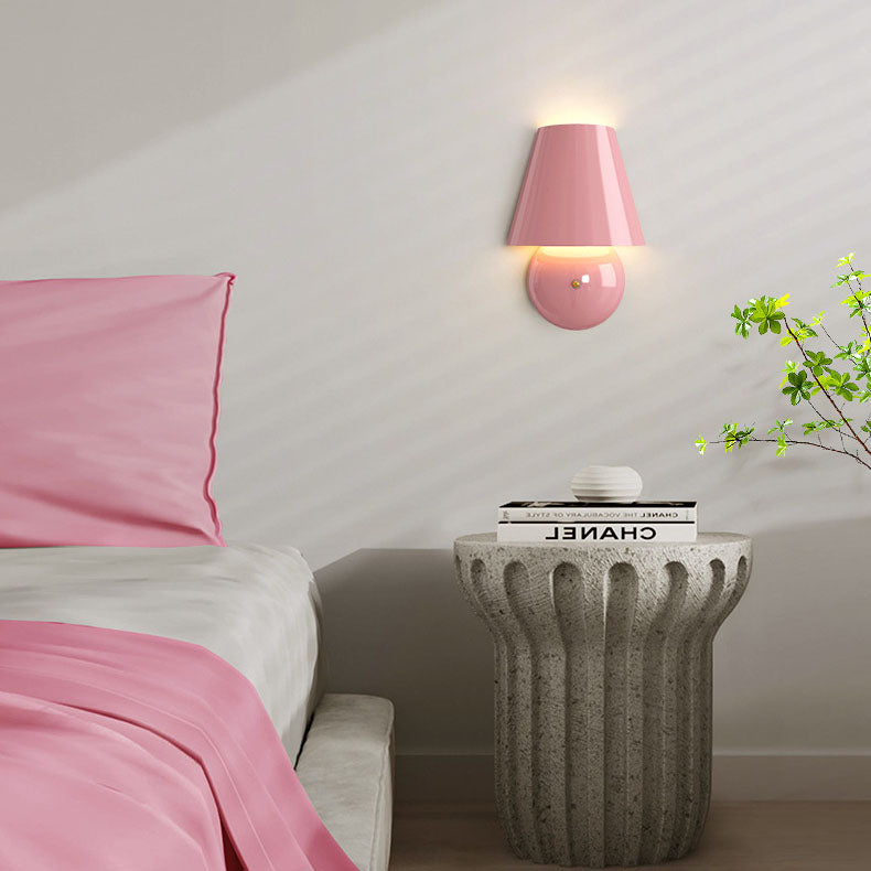 Applique murale LED en fer acrylique rond trapézoïdal crème moderne 