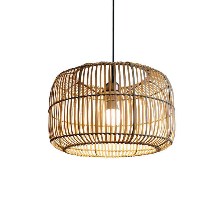 Chinese Minimalist Rustic Bamboo Art 1-Light Pendant Light