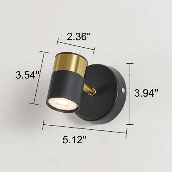 Lámpara Aplique de Pared Cilíndrica de Lujo Ligero Moderno de 1 Luz 
