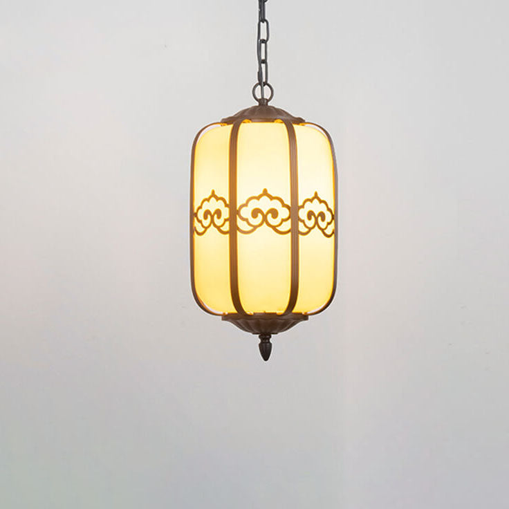 Moderne chinesische Marmorlaterne im Freien wasserdichte 1-Licht-Pendelleuchte 