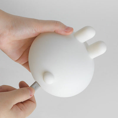 Lámpara de Mesa con Luz Nocturna LED de Silicona Creativa con Forma de Conejo de Dibujos Animados 