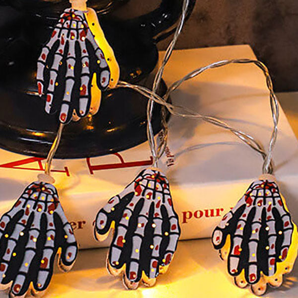 Halloween LED Squelette Citrouille Batterie LED Guirlande Lumineuse Décorative 