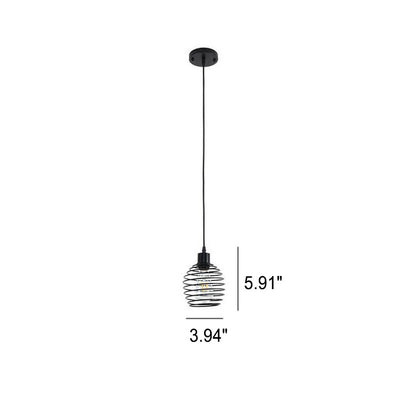 Modern Minimalist Oval Pure Black Iron 1-Light Pendant Light