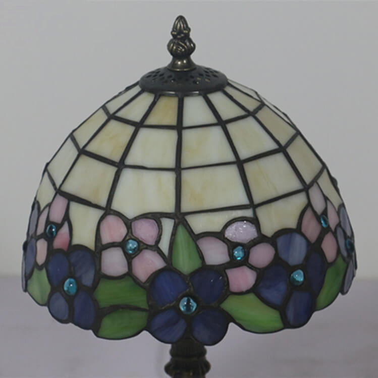 Kreative Retro-Tiffany-Glasschirm-1-Licht-Tischlampe