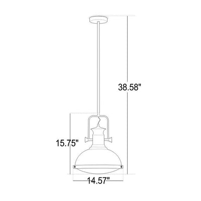 Industrial Vintage Iron Pot Lid Rotatable 1/3 Light Chandelier